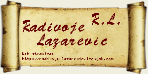 Radivoje Lazarević vizit kartica